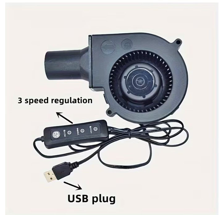 5V Blower Fan with 3 Speed Setting with USB