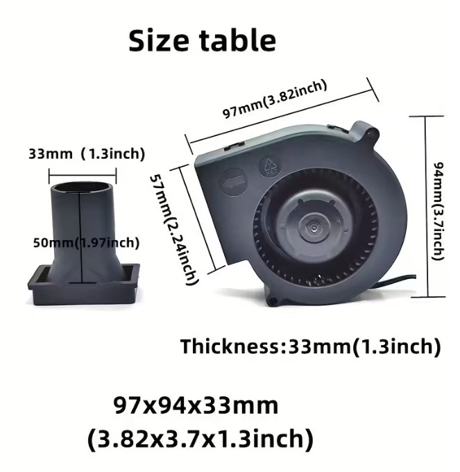 5V Blower Fan with 3 Speed Setting with USB