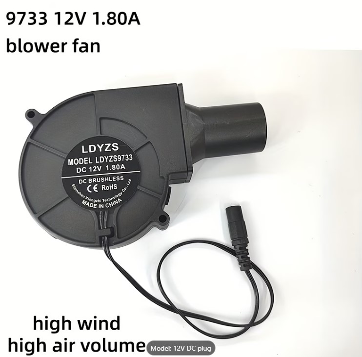 12V Blower Fan with 12V Power Plug