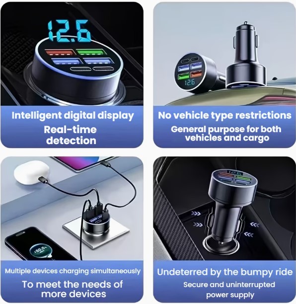6-in1 Fast Charger with Type C + Super Charger Port