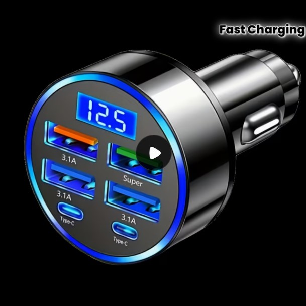 6-in1 Fast Charger with Type C + Super Charger Port
