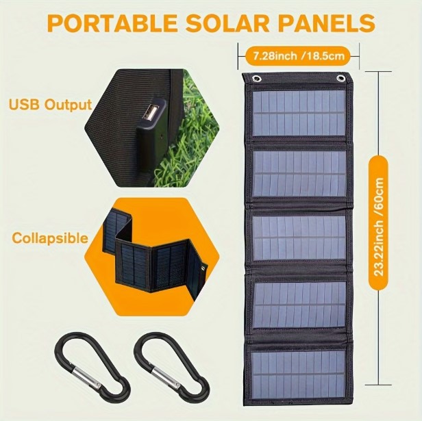 Outdoor Solar Folding Charging Bag with 35W USB 5V Output