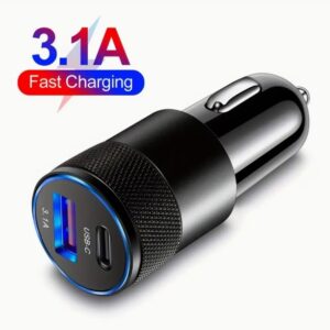 3.1A USB+PD Car Charger with Type-C Fast Charging