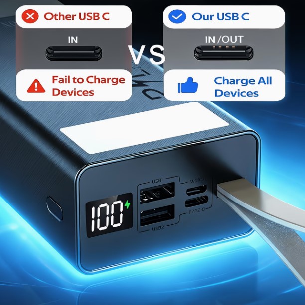 40000mAh Portable Charger | 22.5W External Power Bank