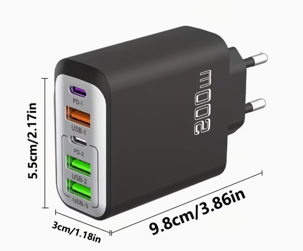 3A+ 2C 5-Port Wall Quick Charger Brick