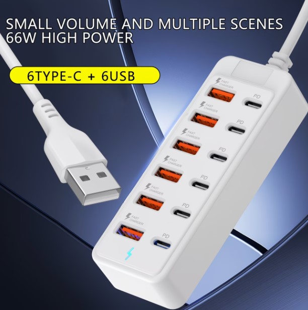 12-Port USB Fast Charging Station