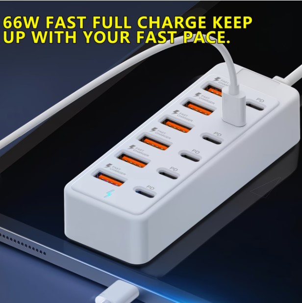 12-Port USB Fast Charging Station