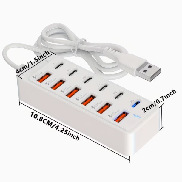 12-Port USB Fast Charging Station