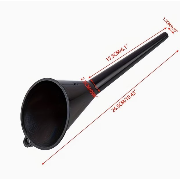 Heavy-Duty Oil Funnel with Long Neck & Hanging Hook