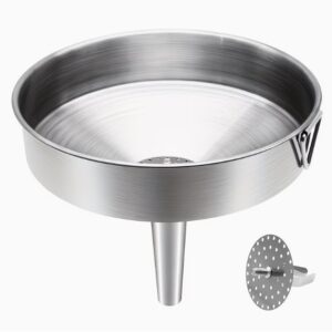 1pc High Grade Stainless Steel Funnel with Strainer