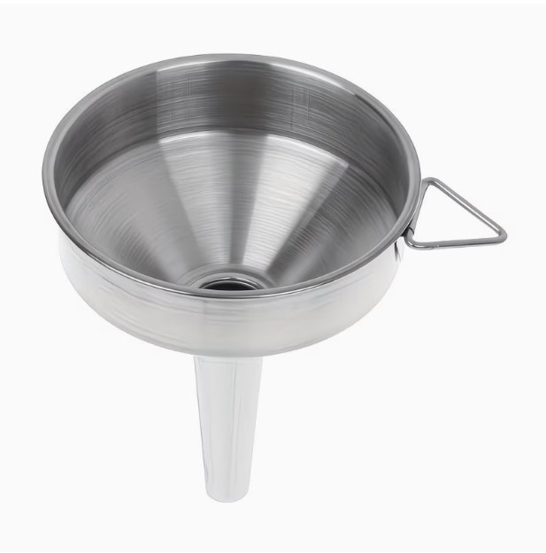 1pc High Grade Stainless Steel Funnel with Strainer