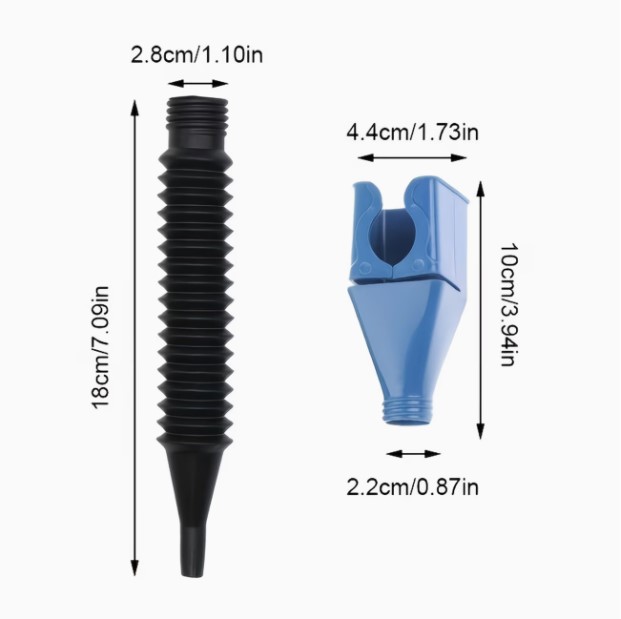 Foldable Telescopic Oil Funnel with Quick Connect Nozzle