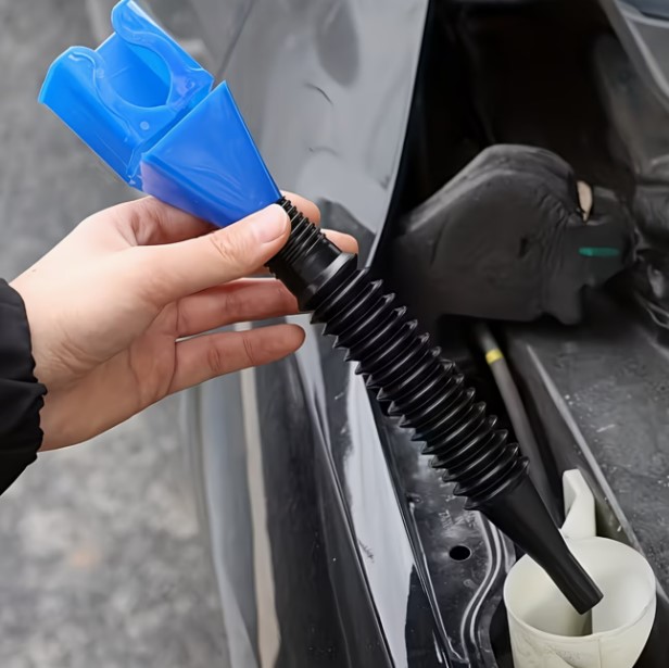 Foldable Telescopic Oil Funnel with Quick Connect Nozzle