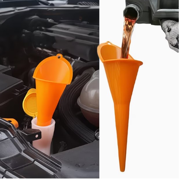 Long Stem Plastic, Oil Funnel with Anti-splash