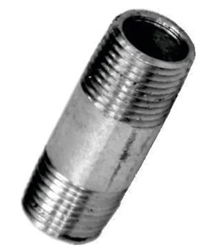 1/4 Galvanised Barrel Nipple Dual Thread
