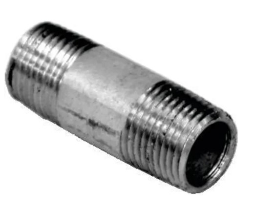 1/4 Galvanised Barrel Nipple Dual Thread